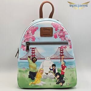 Loungefly Disney Big Hero 6 Baymax Group View Mini Backpack New